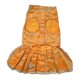 MUSTARD YELLOW FLORAL SEQUINS LEHENGA + YELLOW PAW-SOME RAKHI FOR DOGS AND CATS