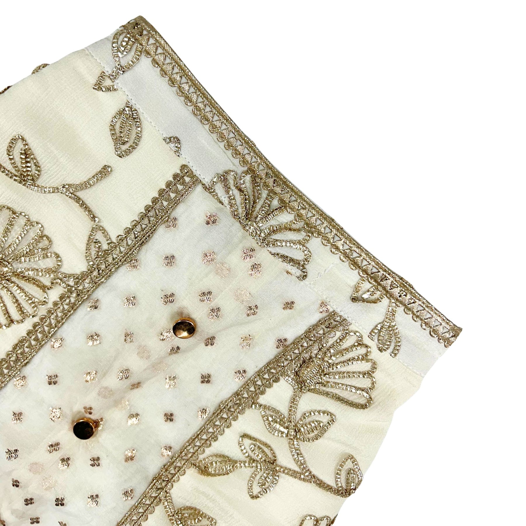 OFF-WHITE BROCADE GOTA EMBROIDERED KURTA FOR DOGS AND CATS