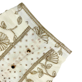 OFF-WHITE BROCADE GOTA EMBROIDERED KURTA FOR DOGS AND CATS