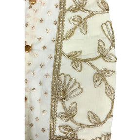 OFF-WHITE BROCADE GOTA EMBROIDERED KURTA FOR DOGS AND CATS
