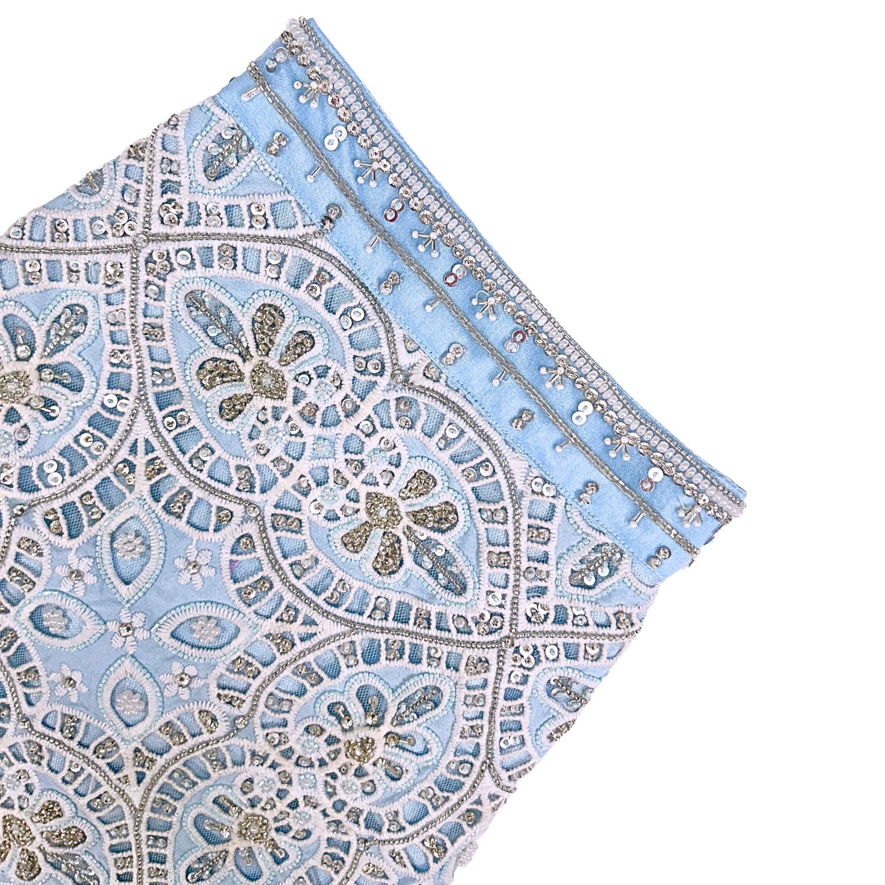 ICE BLUE ALENCON LACE HAND EMBROIDERED SHERWANI FOR DOGS AND CATS