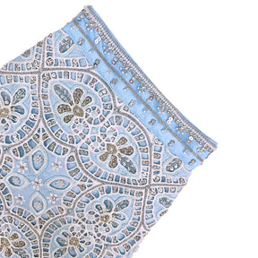 ICE BLUE ALENCON LACE HAND EMBROIDERED SHERWANI FOR DOGS AND CATS