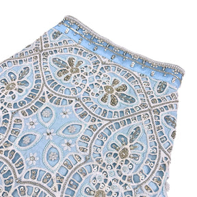ICE BLUE ALENCON LACE HAND EMBROIDERED SHERWANI FOR DOGS AND CATS