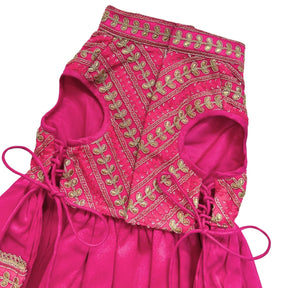 FUCHSIA LEAF DOG ANARKALI FOR DOGS AND CATS