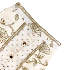 OFF-WHITE BROCADE GOTA EMBROIDERED KURTA FOR DOGS AND CATS