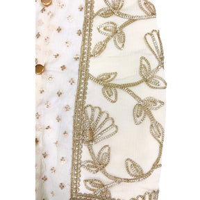 OFF-WHITE BROCADE GOTA EMBROIDERED KURTA FOR DOGS AND CATS