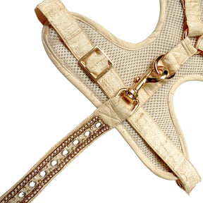 OFF-WHITE MIRROR HAND EMBROIDERED HARNESS + LEASH FOR DOGS AND CATS
