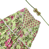 LIGHT GREEN FLORAL ANARKALI + LIGHT GREEN BONE RAKHI FOR DOGS AND CATS