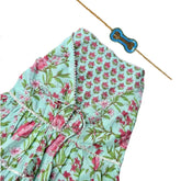 AQUA FLORAL ANARKALI + BLUE BONE RAKHI FOR DOGS AND CATS
