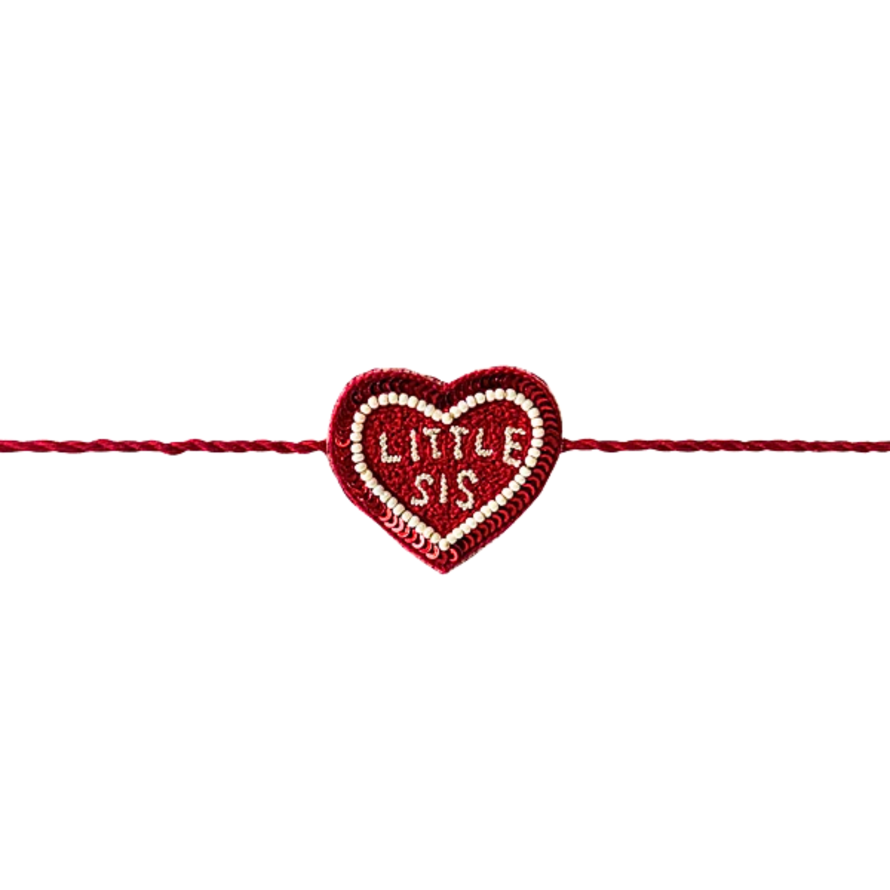 RED BANDHANI DOG LEHENGA + LITTLE SISTER HEART RAKHI FOR DOGS AND CATS