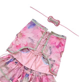 GULNOOR PRINTED LEHENGA + LIGHT PINK PEARL RAKHI FOR DOGS AND CATS