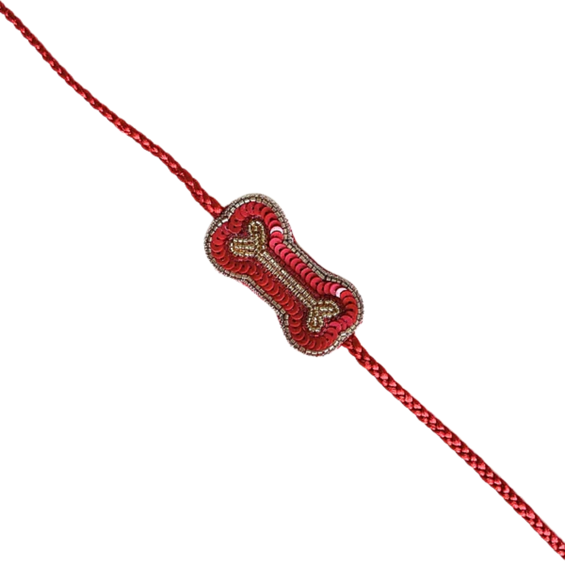 TWO TONE RED BROCADE BOW DOG SHERWANI + RED BONE RAKHI FOR DOGS AND CATS