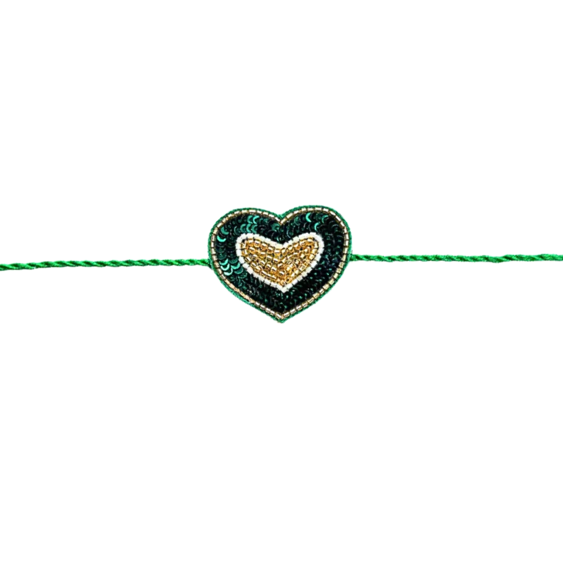 EMERALD GREEN GOLD DOG SHERWANI + GREEN HEART RAKHI FOR DOGS AND CATS