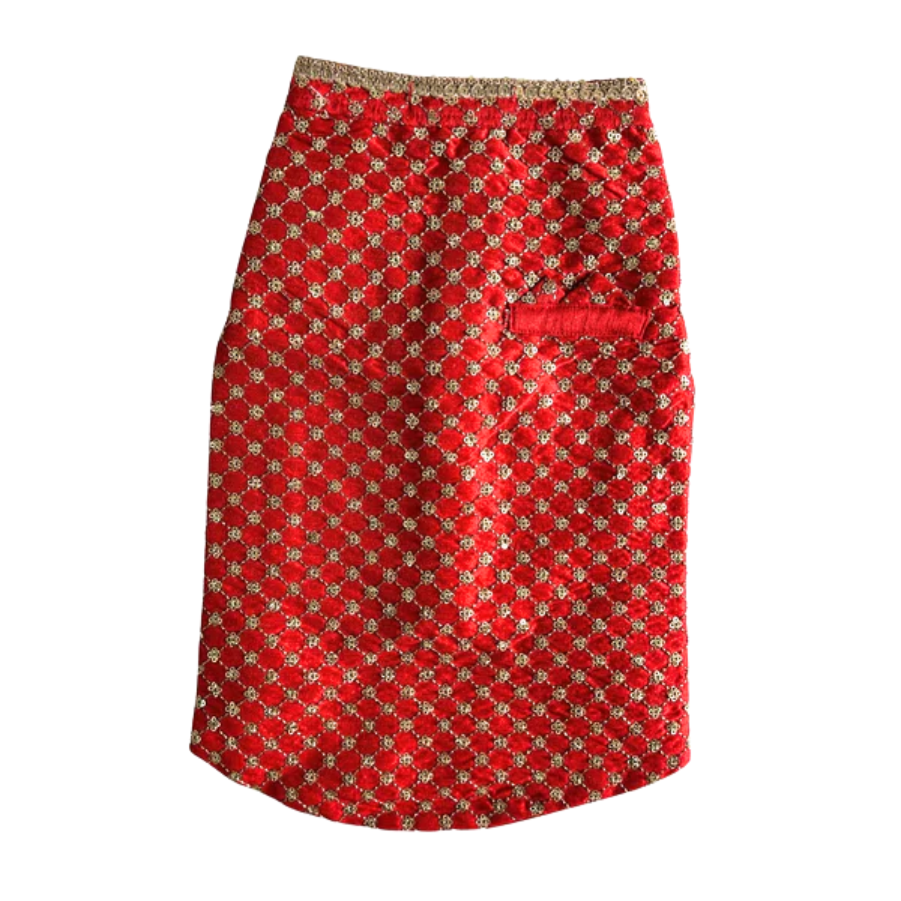 RED GOLD SHERWANI FOR DOGS AND CATS + RED PAW RAKHI FOR DOGS AND CATS