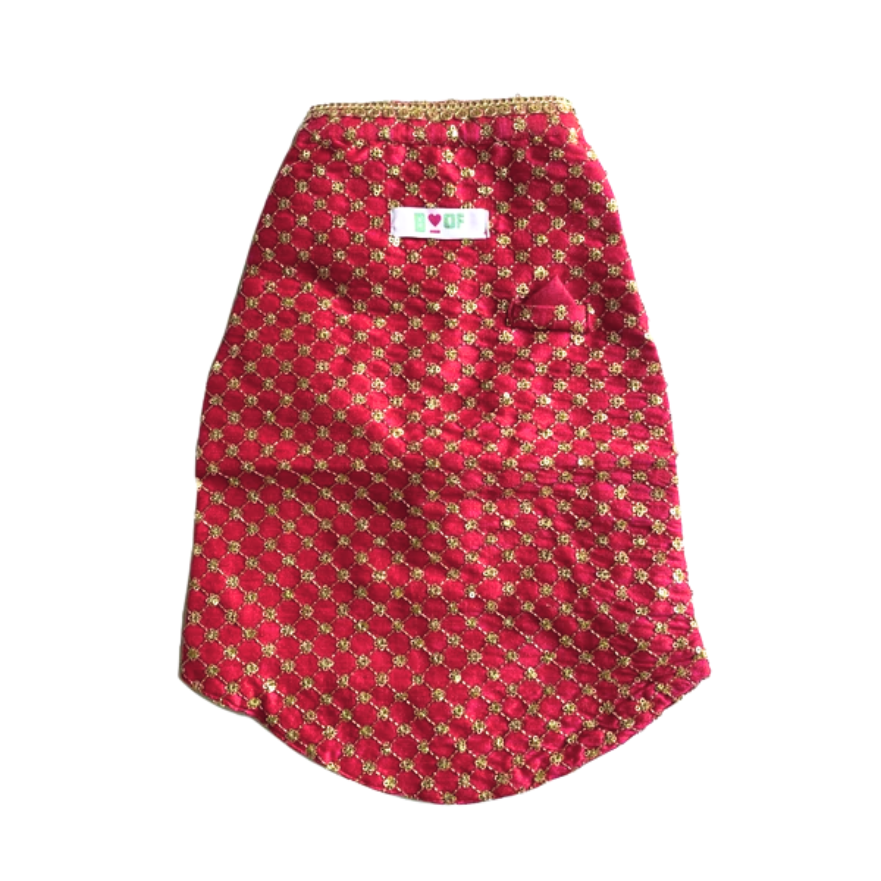 FUCHSIA PINK GOLD DOG SHERWANI + PINK PAW-SOME RAKHI FOR DOGS AND CATS