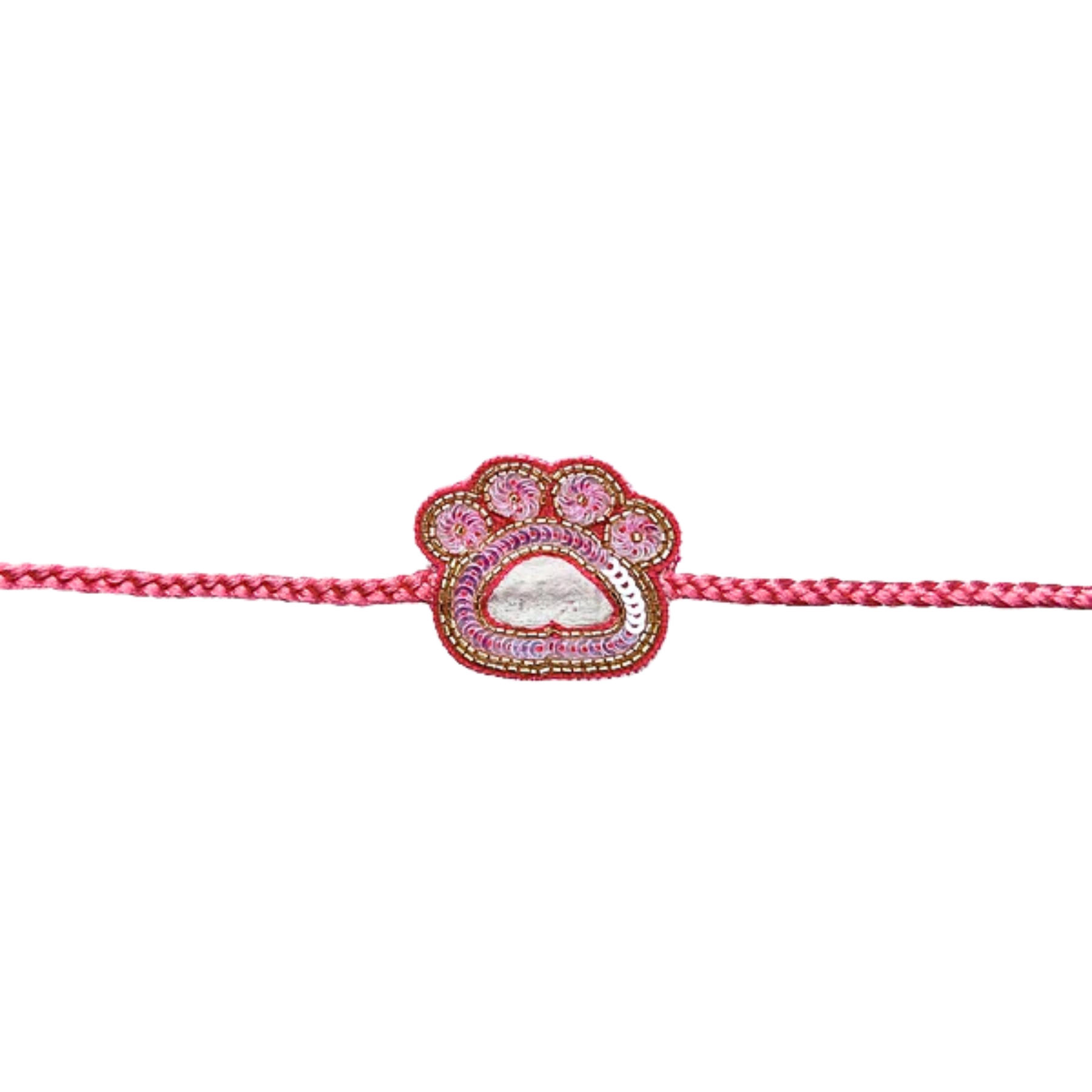 FUCHSIA PINK GOLD DOG SHERWANI + PINK PAW-SOME RAKHI FOR DOGS AND CATS