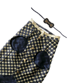 NAVY GOLD DOG SHERWANI + NAVY BLUE BONE RAKHI FOR DOGS AND CATS