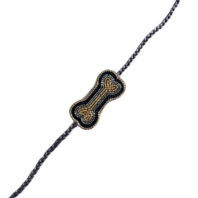 NAVY GOLD DOG SHERWANI + NAVY BLUE BONE RAKHI FOR DOGS AND CATS