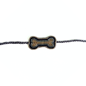NAVY GOLD DOG SHERWANI + NAVY BLUE BONE RAKHI FOR DOGS AND CATS