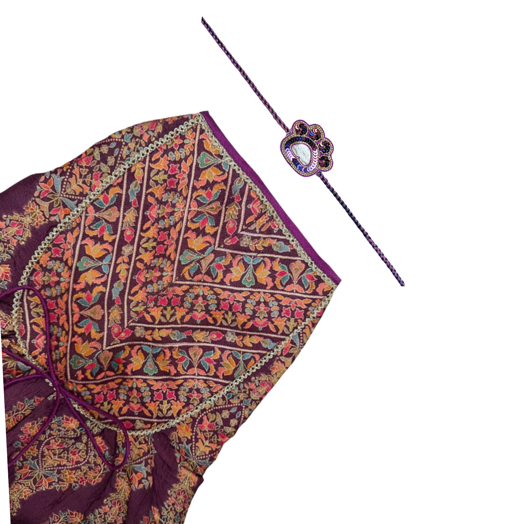 SABHYA PURPLE ANARKALI FOR DOGS AND CATS + LILAC PAW-SOME RAKHI FOR DOGS AND CATS