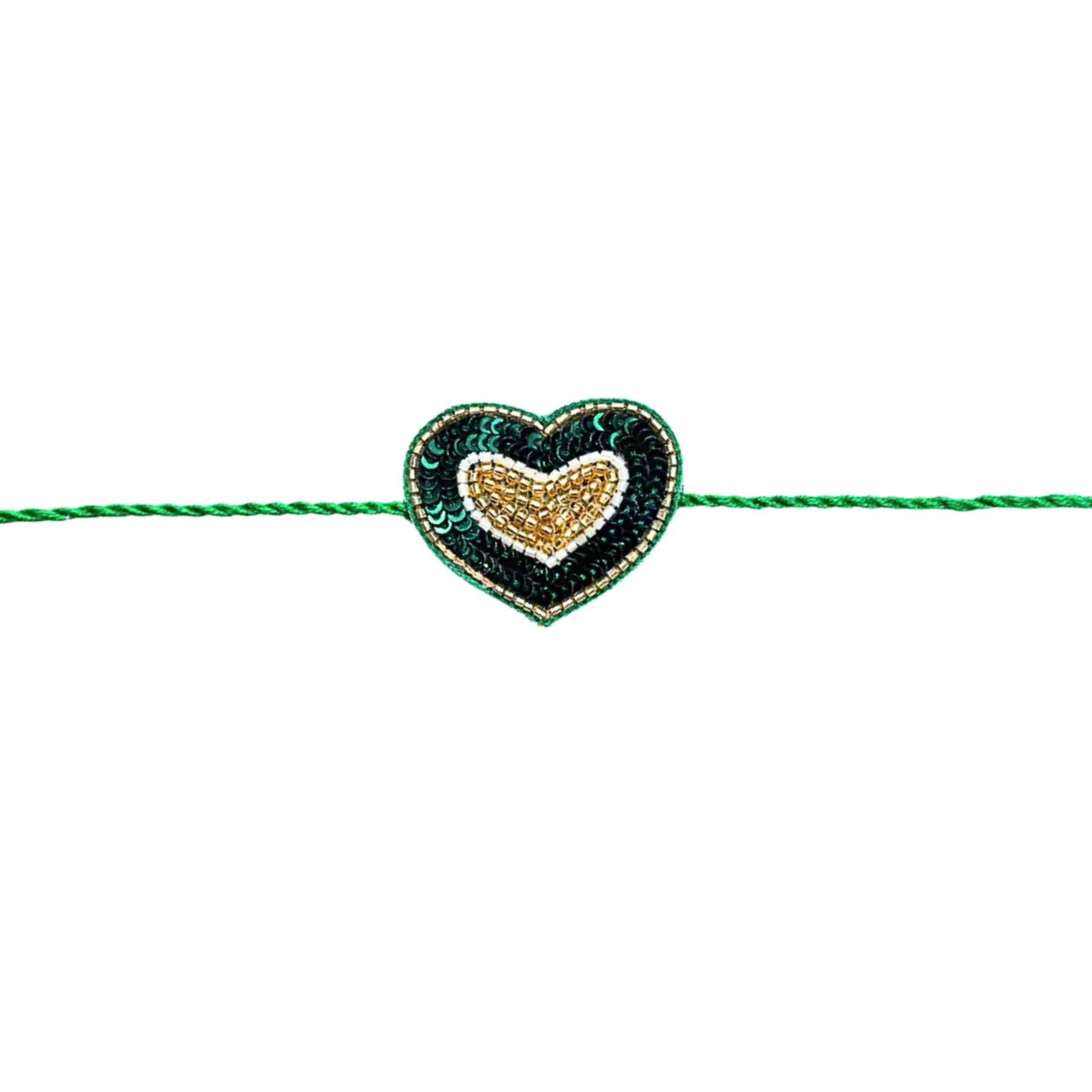 BOTTLE GREEN PATIALA MOTIF LEHENGA + GREEN HEART RAKHI FOR DOGS AND CATS