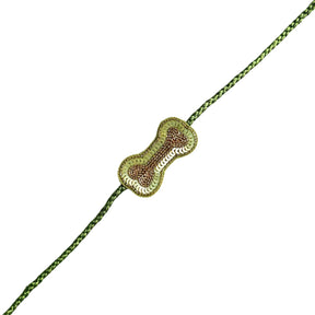 PASTEL GREEN GOTA EMBROIDERED BOW LEHENGA + LIGHT GREEN BONE RAKHI FOR DOGS AND CATS