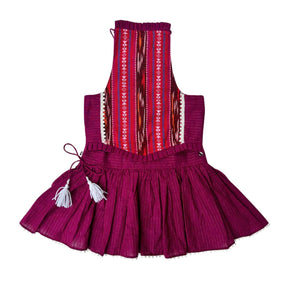 DARK MAGENTA IKAT TIE UP LEHENGA + LITTLE SISTER HEART RAKHI FOR DOGS AND CATS