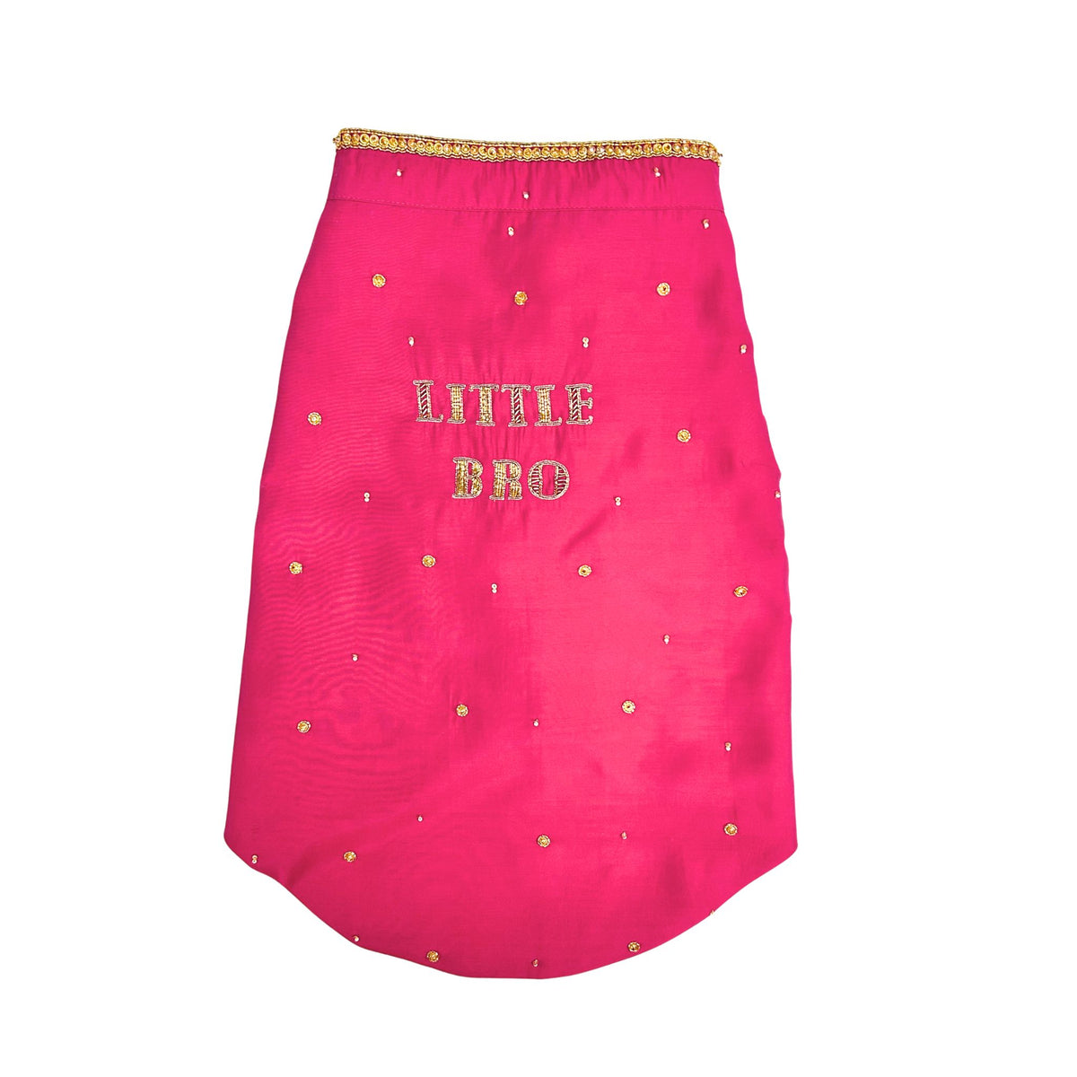 LITTLE BRO ROYAL HAND EMBROIDERED SHERWANI + PINK HEART EMBROIDERED SET RAKHI FOR DOGS AND CATS