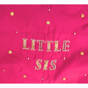 LITTLE SIS ROYAL HAND EMBROIDERED LEHENGA + PINK HEART EMBROIDERED SET RAKHI FOR DOGS AND CATS