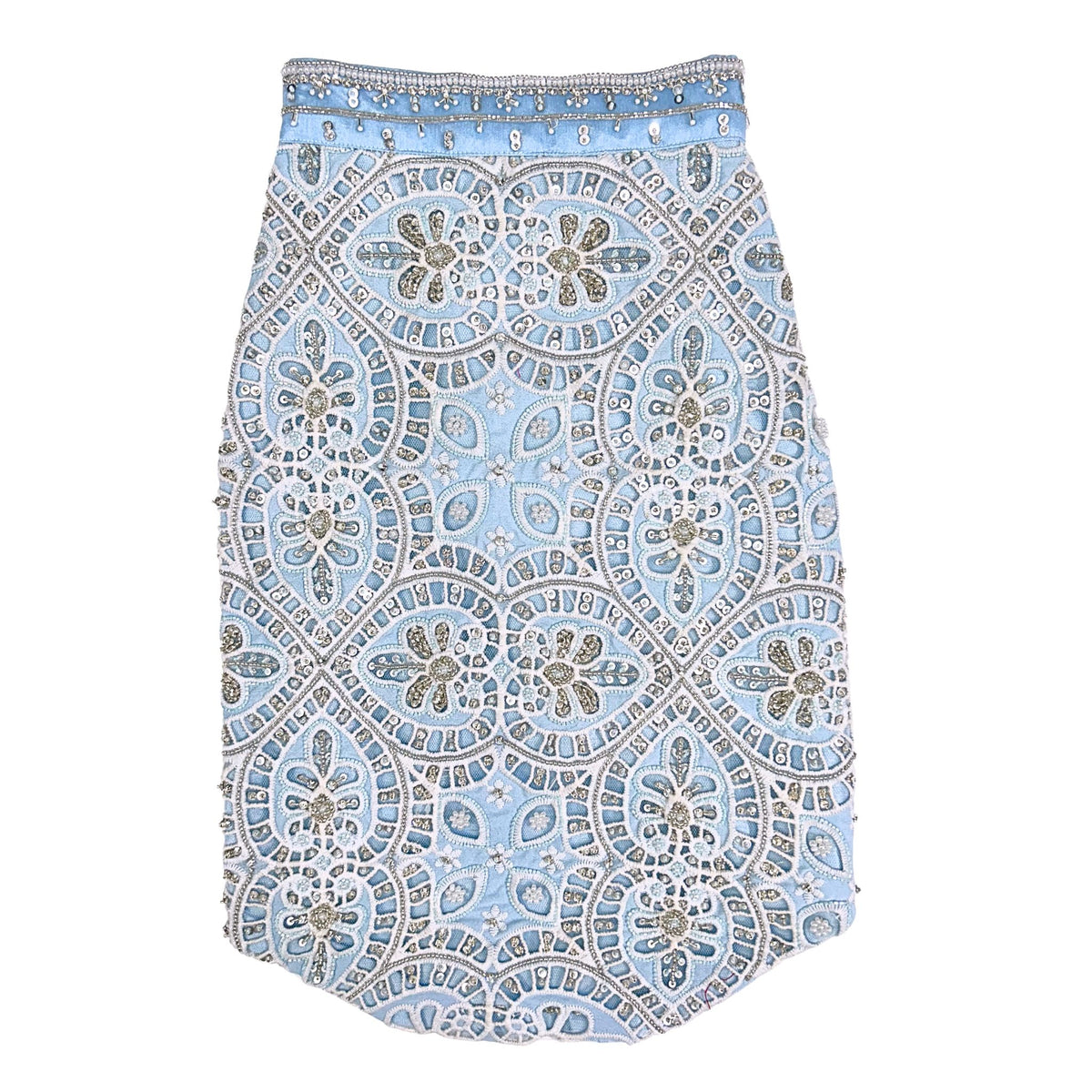 ICE BLUE ALENCON LACE HAND EMBROIDERED SHERWANI FOR DOGS AND CATS