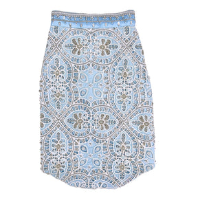 ICE BLUE ALENCON LACE HAND EMBROIDERED SHERWANI FOR DOGS AND CATS