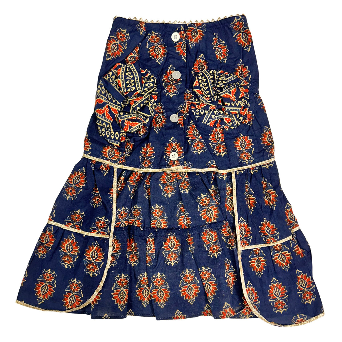 NEEL AJRAKH COTTON ANARKALI FOR DOGS AND CATS