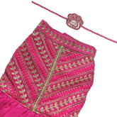 FUCHSIA LEAF ANARKALI + PINK PAW-SOME RAKHI FOR DOGS AND CATS