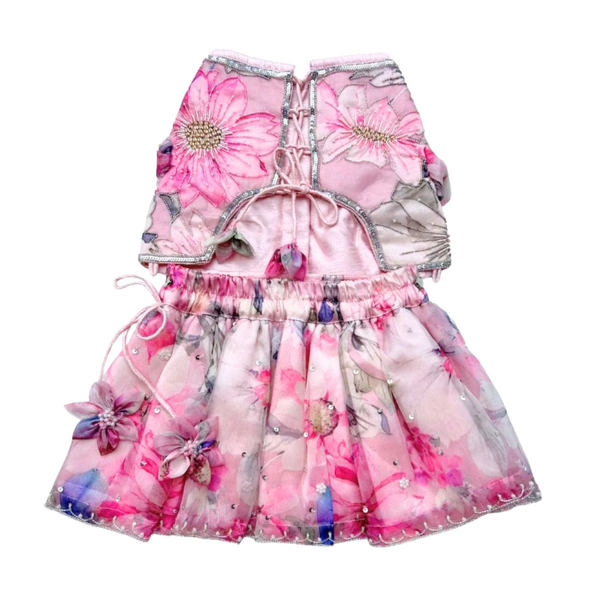 GULNOOR PRINTED HAND EMBROIDERED LEHENGA FOR DOGS AND CATS