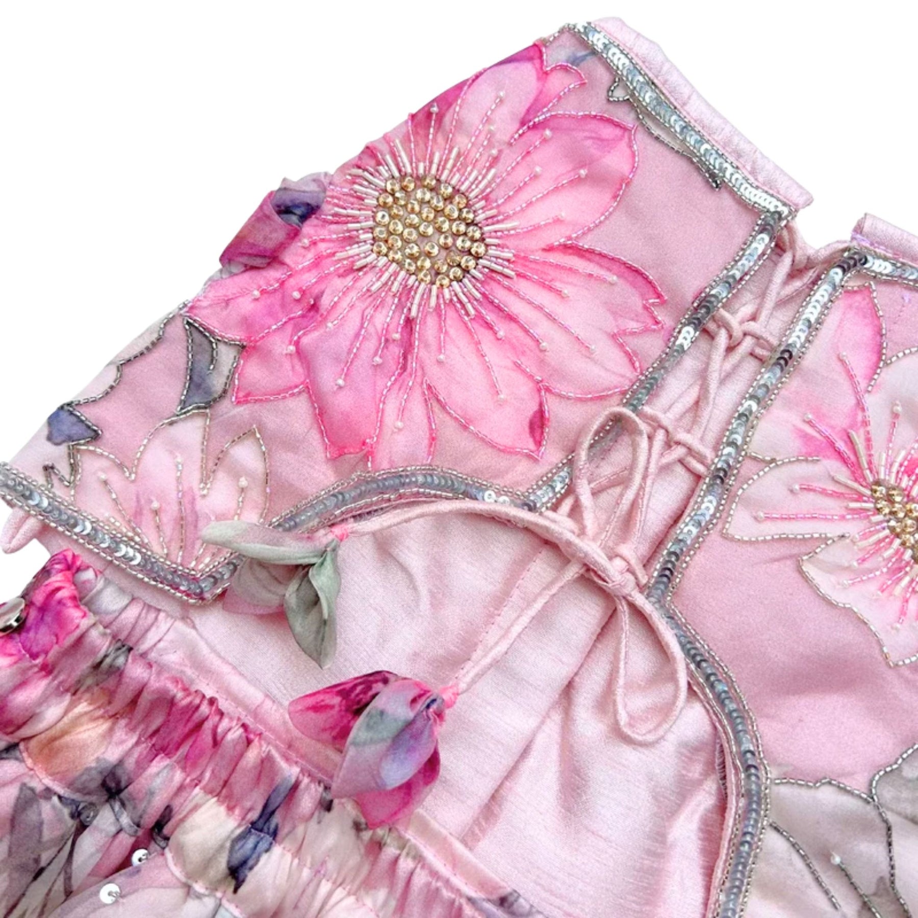 GULNOOR PRINTED HAND EMBROIDERED LEHENGA FOR DOGS AND CATS