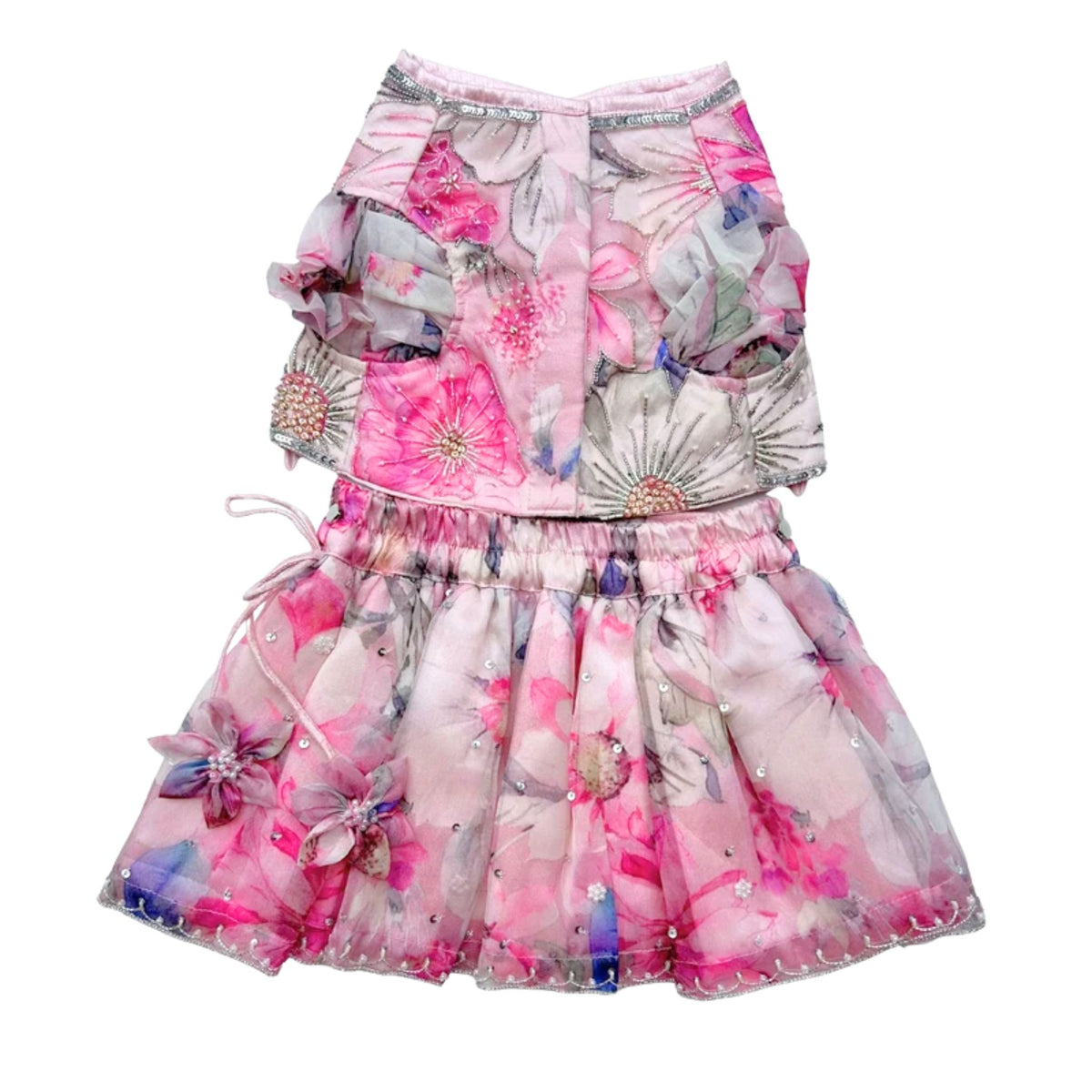 GULNOOR PRINTED HAND EMBROIDERED LEHENGA FOR DOGS AND CATS