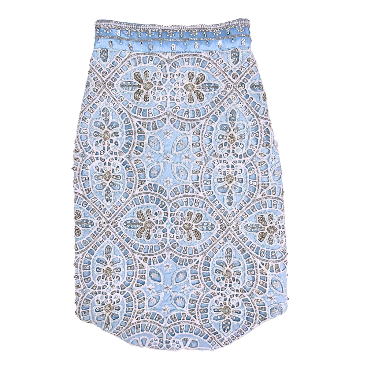 ICE BLUE ALENCON LACE HAND EMBROIDERED SHERWANI FOR DOGS AND CATS