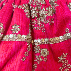 FUCHSIA PINK GOLD DOG LEHENGA