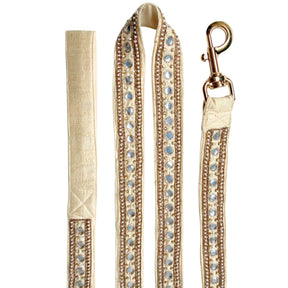 OFF-WHITE MIRROR HAND EMBROIDERED HARNESS + LEASH FOR DOGS AND CATS