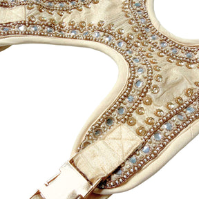 OFF-WHITE MIRROR HAND EMBROIDERED HARNESS + LEASH FOR DOGS AND CATS