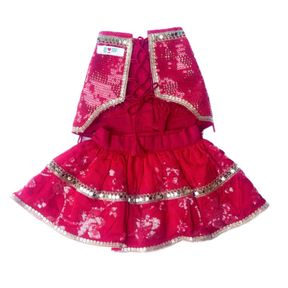 PINK SEQUINS DOG LEHENGA + GOOD GIRL PINK BONE RAKHI FOR DOGS AND CATS