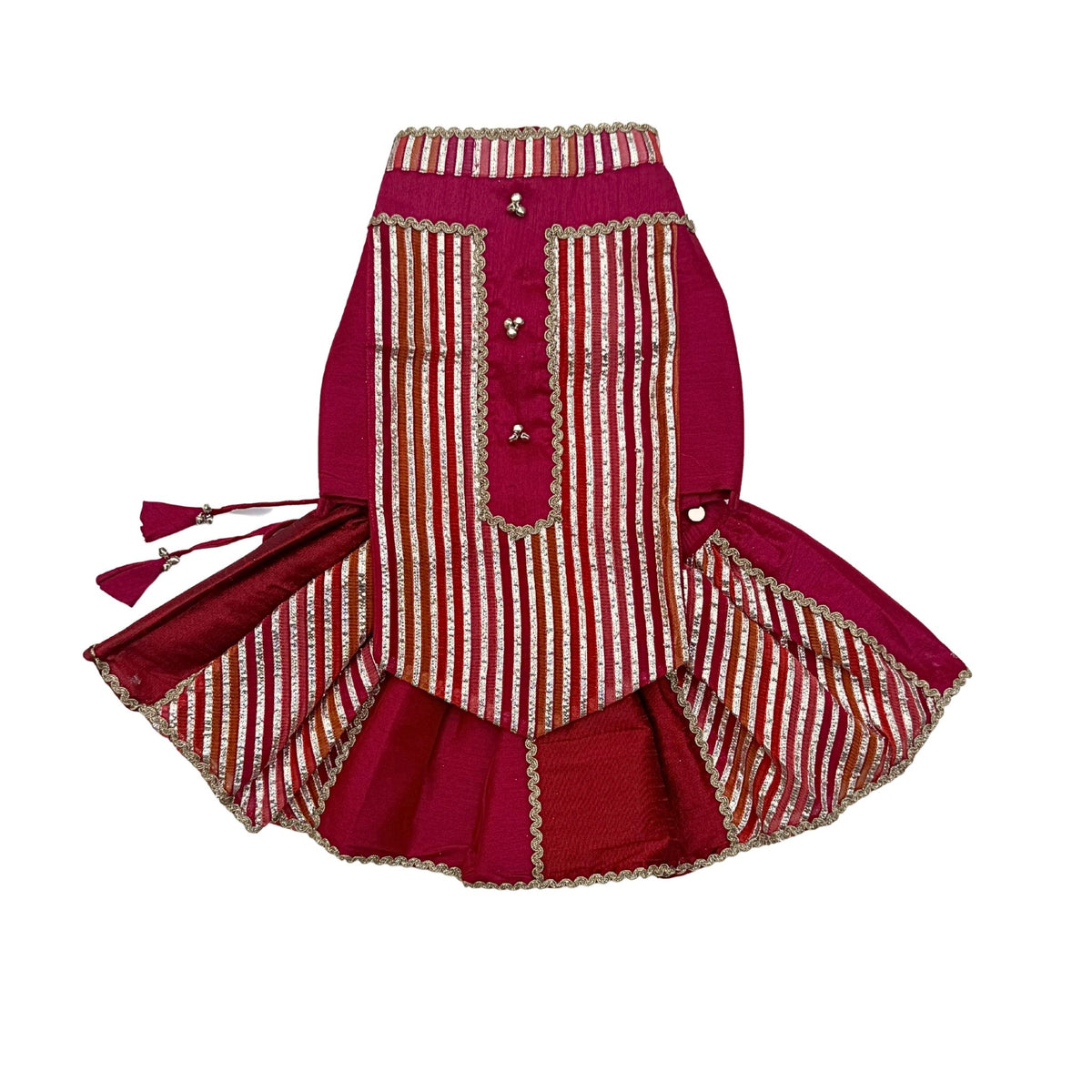 KHANAK CRIMSON RED LEHENGA FOR DOGS AND CATS