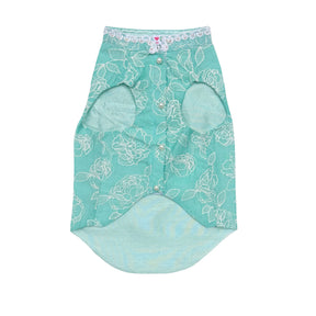 AQUA GREEN OFF-WHITE EMBROIDERY SHERWANI FOR DOGS AND CATS