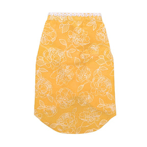 YELLOW OFF-WHITE EMBROIDERY SHERWANI+SILVER YELLOW PEARL BONE RAKHI FOR DOGS AND CATS