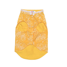 YELLOW OFF-WHITE EMBROIDERY SHERWANI+SILVER YELLOW PEARL BONE RAKHI FOR DOGS AND CATS