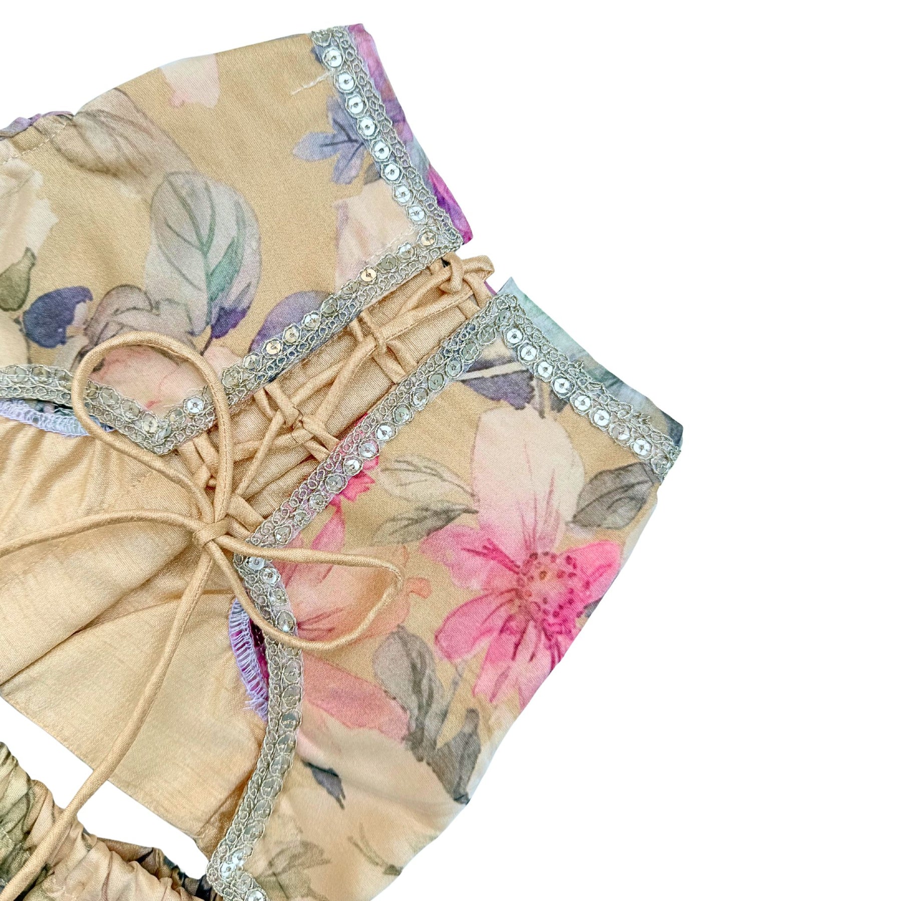 BEIGE GULNOOR PRINTED LEHENGA FOR DOGS AND CATS