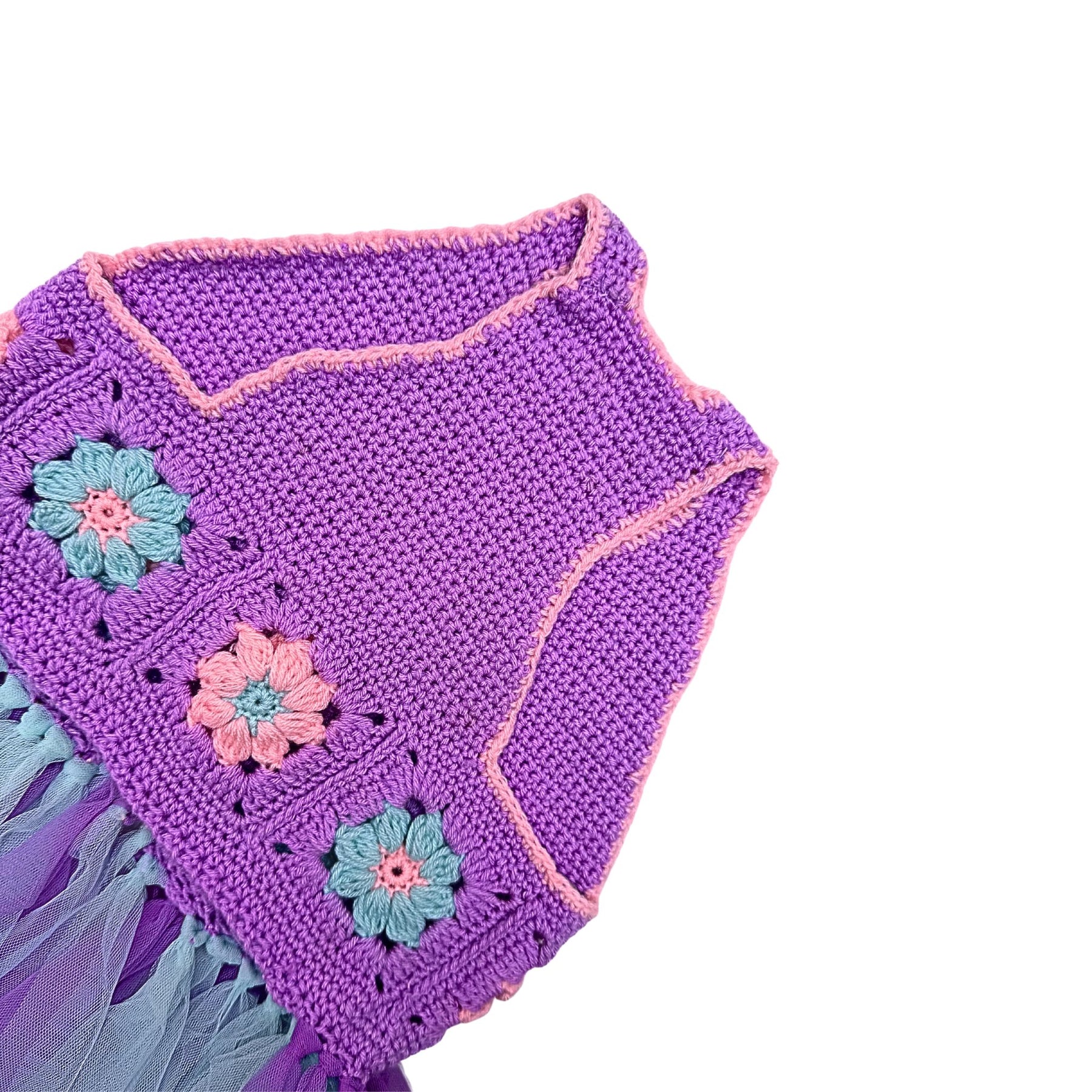 LAVENDER FLUFFY FAIRY CROCHET DRESS FOR DOGS AND CATS