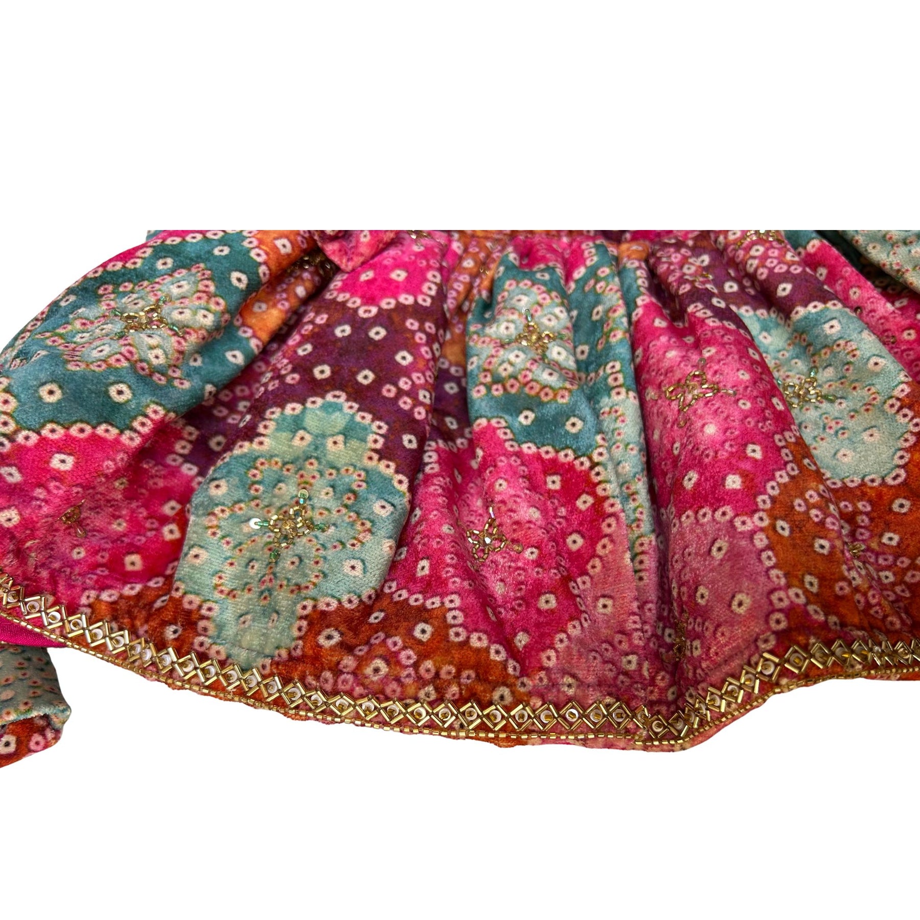 RANGREZ RANI VELVET HAND EMBROIDERED LEHENGA FOR DOGS AND CATS