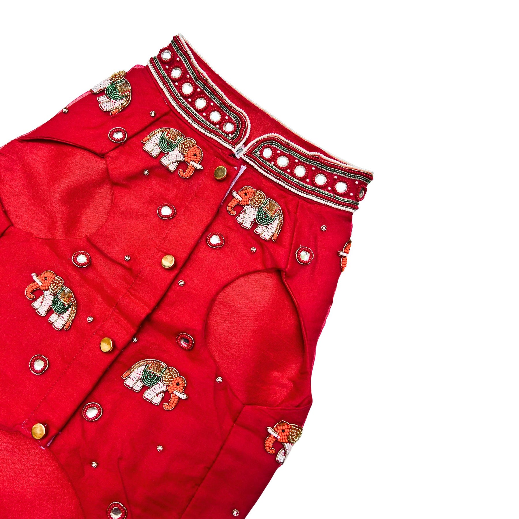 GAJRAJ CRIMSON HAND EMBROIDERD SHERWANI FOR DOGS AND CATS