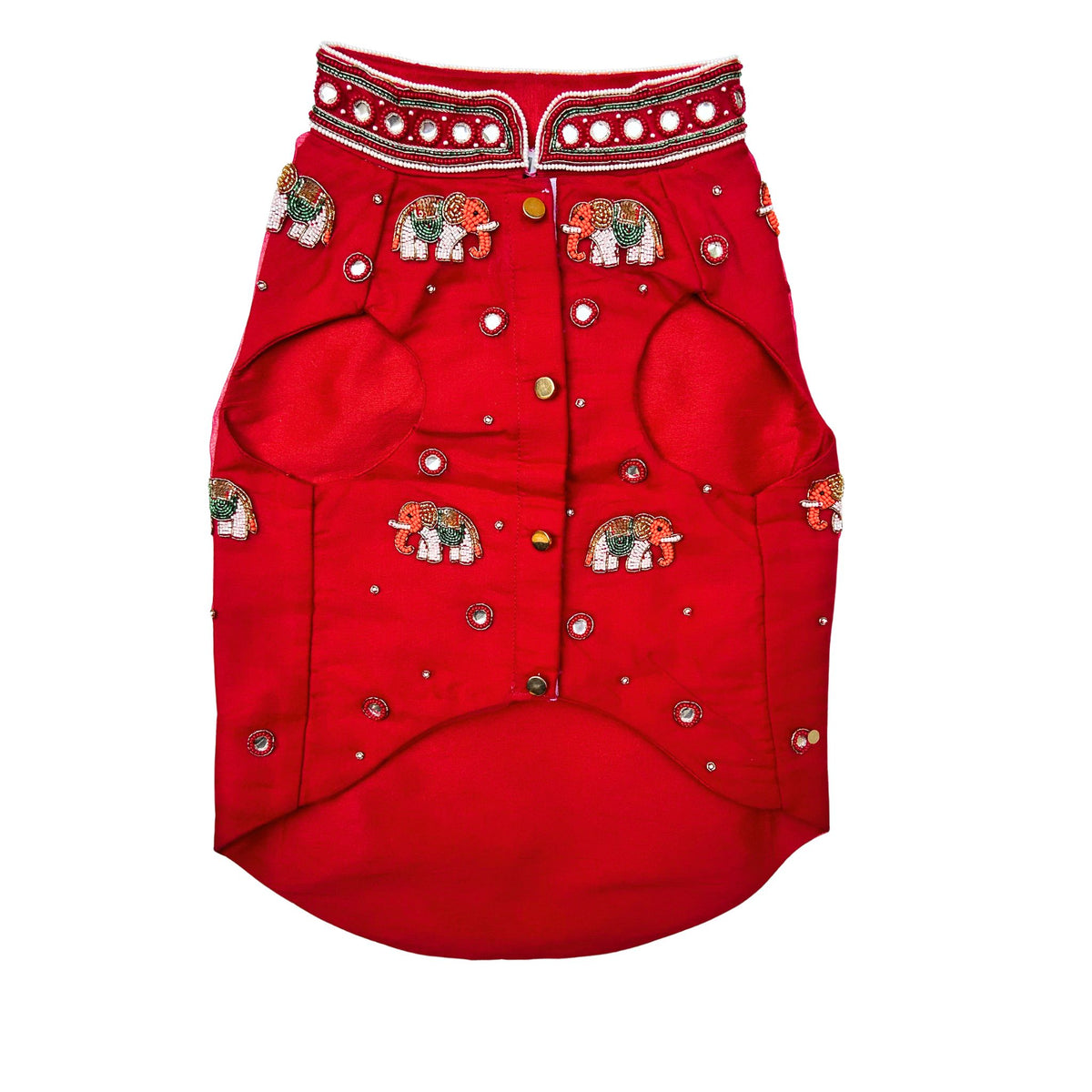 GAJRAJ CRIMSON HAND EMBROIDERD SHERWANI FOR DOGS AND CATS